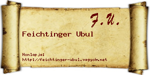 Feichtinger Ubul névjegykártya